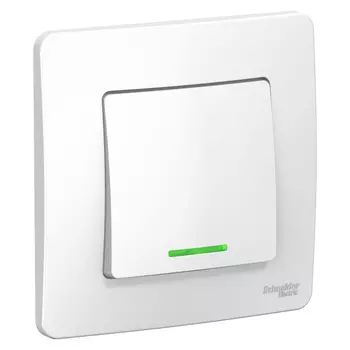 Выключатель Schneider Electric BLANCA, 1кл., индикатор/подсветка, скрытый монтаж, в сборе, белый (BLNVS010111)