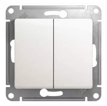 Выключатель Schneider Electric GLOSSA, 2кл., скрытый монтаж, механизм с накладкой без рамки, Перламутровый (GSL000651)