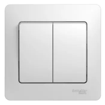 Выключатель Schneider Electric GLOSSA, 2кл., скрытый монтаж, в сборе, белый (GSL000152)