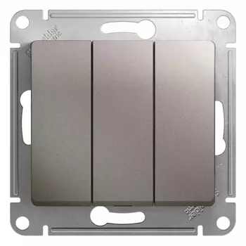 Выключатель Schneider Electric GLOSSA, 3кл., скрытый монтаж, механизм с накладкой без рамки, платина (GSL001231)