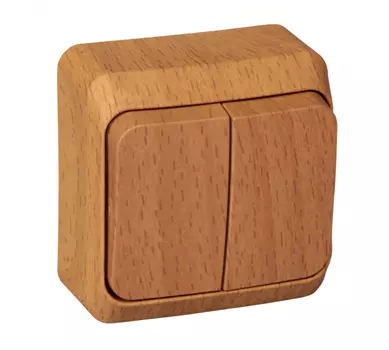 Выключатель Schneider Electric Этюд, 2кл., открытый монтаж, в сборе, бук (BA10-002T)