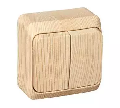 Выключатель Schneider Electric Этюд, 2кл., скрытый монтаж, в сборе, сосна (BA10-002D)