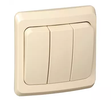 Выключатель Schneider Electric Этюд, 3кл., скрытый монтаж, в сборе, бежевый (BC10-003K)