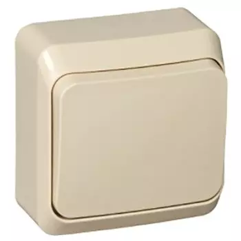 Выключатель Schneider Electric Этюд BA10-001K, 1кл., открытый монтаж, в сборе, кремовый