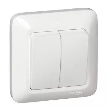 Выключатель Schneider Electric Прима, 2кл., скрытый монтаж, в сборе, белый (S56-043-B)