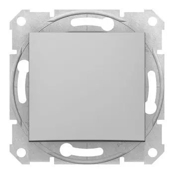 Выключатель Schneider Electric Sedna, 1кл., скрытый монтаж, механизм с накладкой без рамки, алюминий (SDN0100160)