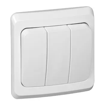 Выключатель Schneider Electric СП , 3кл., открытый монтаж, в сборе, белый (BC10-003B)