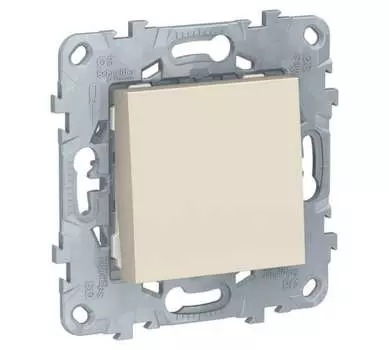 Выключатель Schneider Electric Unica New, 1кл., скрытый монтаж, механизм с накладкой без рамки, бежевый (NU520144)