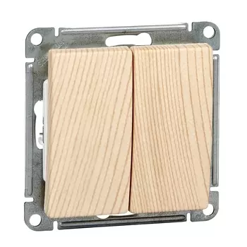 Выключатель Schneider Electric W59, 2кл., скрытый монтаж, механизм с накладкой без рамки, сосна (VS510-252-7-86)