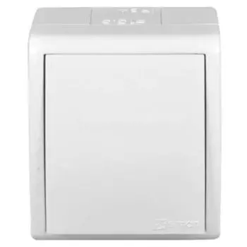 Выключатель Simon Aqua, 1кл., открытый монтаж, в сборе, белый (1594101-030)