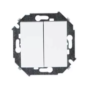 Выключатель Simon Simon 15, 2кл., скрытый монтаж, механизм с накладкой без рамки, белый (1591398-030)