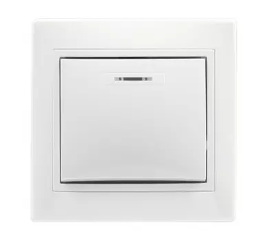 Выключатель SMARTBUY Венера, 1кл., индикатор/подсветка, скрытый монтаж, в сборе, белый (SBE-01w-10-SW1-1-c)