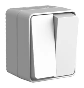 Выключатель Systeme Electric AtlasDesign, 2кл., открытый монтаж, в сборе, белый (ATN543051)