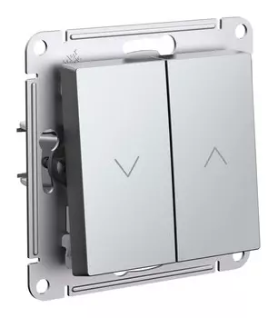 Выключатель Systeme Electric AtlasDesign, 2кл., скрытый монтаж, механизм с накладкой без рамки, алюминий (ATN000319)