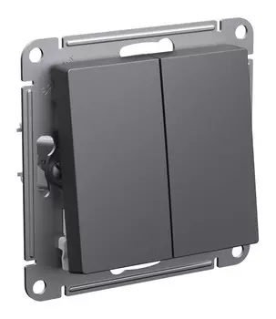 Выключатель Systeme Electric AtlasDesign, 2кл., скрытый монтаж, механизм с накладкой без рамки, базальт (ATN001451)