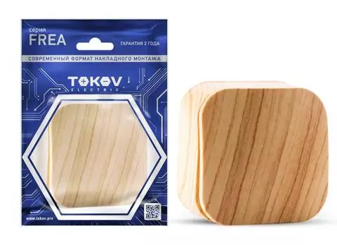 Выключатель Tokov Electric Frea TKE-FR-V1-C25, 1кл., открытый монтаж, в сборе, сосна (TKE-FR-V1-C25)