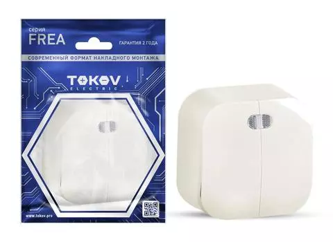 Выключатель Tokov Electric Frea TKE-FR-V2I-C02, 2кл., индикатор/подсветка, открытый монтаж, в сборе, бежевый (TKE-FR-V2I-C02)