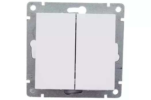 Выключатель UNIVersal Афина A0023, 2кл., скрытый монтаж, механизм с накладкой без рамки, белый (A0023)