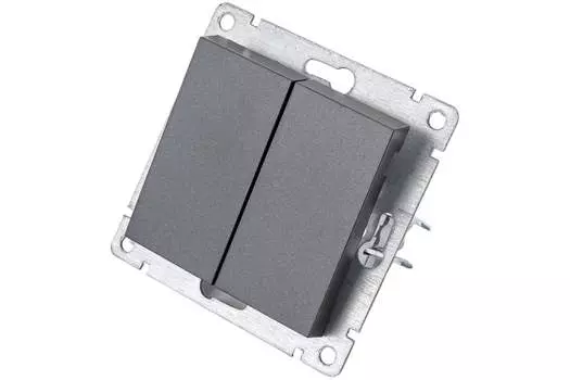 Выключатель UNIVersal Афина A0023-Gr, 2кл., скрытый монтаж, механизм с накладкой без рамки, графит (A0023-Gr)