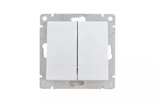 Выключатель UNIVersal Афина A0023-S, 2кл., скрытый монтаж, механизм с накладкой без рамки, серебро (A0023-S)