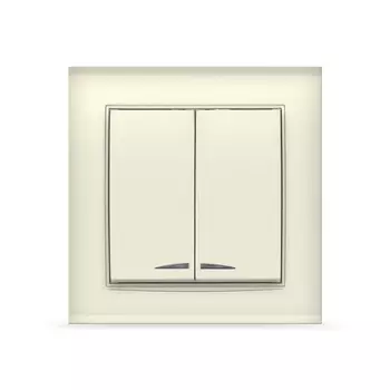 Выключатель UNIVersal Бриллиант 7948639, 2кл., индикатор/подсветка, скрытый монтаж, в сборе, слоновая кость (7948639)