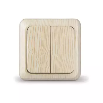 Выключатель UNIVersal Олимп 5560834, 2кл., открытый монтаж, в сборе, сосна (5560834)