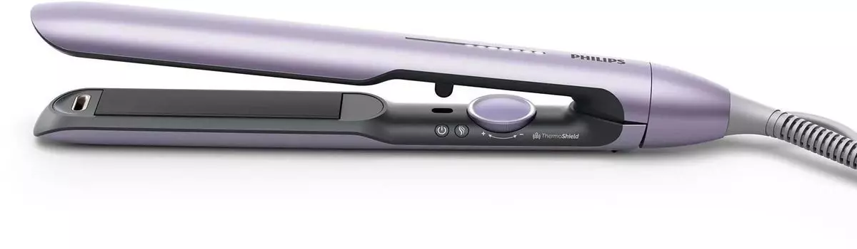 Выпрямитель Philips BHS742 / 00 , 230°C, керамика покрытие, режимов: 12, петля для подвешивания, 2 м, фиолетовый ( BHS742 / 00 )