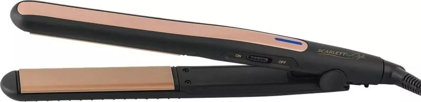 Выпрямитель Scarlett SC-HS60015, 190°C, 35 Вт, керамика покрытие, режимов: 1, 1.7 м, черный/желтый