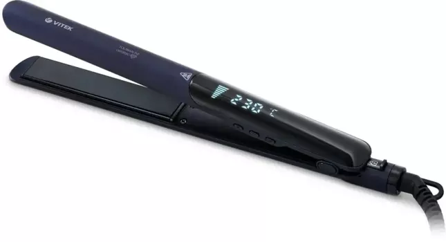 Выпрямитель Vitek VT-1336, 230°C, 54 Вт, керамическое покрытие, режимов: 9, петля для подвешивания, 1.8 м, черный