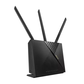 Wi-Fi роутер ASUS 4G-AX56, 802.11a/b/g/n/ac/ax, 2.4 / 5 ГГц, до 1.78 Гбит/с, LAN 4x1 Гбит/с, WAN 1x1 Гбит/с, внешних антенн: 3, внутренних антенн: 1, LTE (90IG06G0-MO3110)