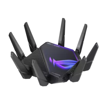 Wi-Fi роутер ASUS ROG Rapture GT-AXE16000, 802.11a/b/g/n/ac/ax, 2.4/5/6 ГГц, до 5.95 Гбит/с, LAN 5x1 Гбит/с, WAN 1x10 Гбит/с, внешних антенн: 8, внутренних антенн: 4, 1xUSB 2.0, 1xUSB 3.0 (GT-AXE16000)