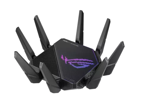 Wi-Fi роутер ASUS ROG Rapture GT-AX11000 PRO, 802.11a/b/g/n/ac/ax, 2.4 / 5 ГГц, до 10.8 Гбит/с, LAN 4x1 Гбит/с, WAN 2x10 Гбит/с, внешних антенн: 8, 1xUSB 2.0, 1xUSB 3.0 (GT-AX11000 PRO)