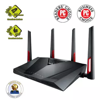 Wi-Fi роутер ASUS RT-AC88U, 802.11a/b/g/n/ac, 2.4 / 5 ГГц, до 3.17 Гбит/с, LAN 8x1 Гбит/с, внешних антенн: 4, 1шт.xUSB 2.0, 1шт.xUSB 3.0 (90IG01Z0-BM3100)