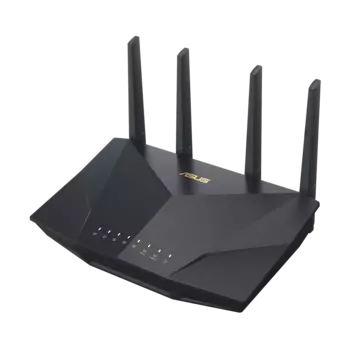 Wi-Fi роутер ASUS RT-AX5400, 802.11a/b/g/n/ac/ax, 2.4 / 5 ГГц, до 5.38 Гбит/с, LAN 4x1 Гбит/с, WAN 1x1 Гбит/с, внешних антенн: 4, 1xUSB 3.0