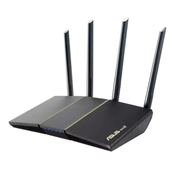 Wi-Fi роутер ASUS RT-AX57, AX3000, 802.11a/b/g/n/ac/ax, 2.4 / 5 ГГц, до 2.98 Гбит/с, LAN 4x1 Гбит/с, WAN 1x1 Гбит/с, внешних антенн: 4 (90IG06Z0-MO3C00)
