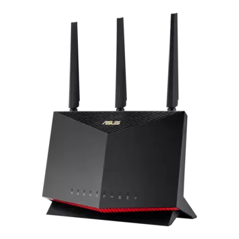 Wi-Fi роутер ASUS RT-AX86U PRO, 802.11a/b/g/n/ac/ax, 2.4 / 5 ГГц, до 5.67 Гбит/с, LAN 4x1 Гбит/с, WAN 1x2.5 Гбит/с, внешних антенн: 3, внутренних антенн: 1, 1xUSB 2.0, 1xUSB 3.0 (90IG07N0-MU2B00)
