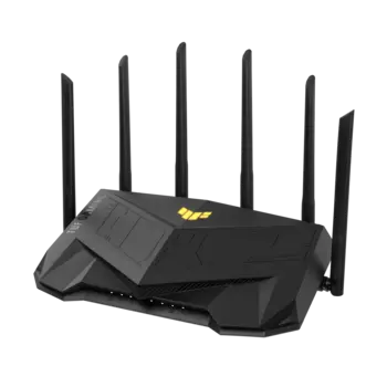 Wi-Fi роутер ASUS TUF Gaming AX6000 (TUF-AX6000), 802.11a/b/g/n/ac/ax, 2.4/5/6 ГГц, до 5.95 Гбит/с, LAN 5x1 Гбит/с, WAN 1x2.5 Гбит/с, внешних антенн: 6, 1xUSB 3.0 (TUF-AX6000)