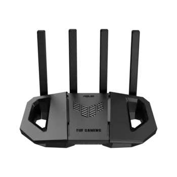Wi-Fi роутер ASUS TUF Gaming BE3600, 802.11a/b/g/n/ac/ax/be, 2.4 / 5 ГГц, до 3.57 Гбит/с, LAN 4x1 Гбит/с, WAN 1x2.5 Гбит/с, внешних антенн: 4, 1xUSB 3.0 (90IG0900-MO9C00)