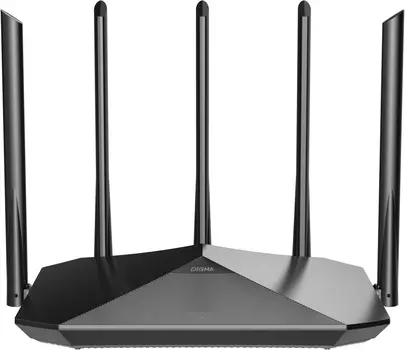 Wi-Fi роутер Digma DWR-AX1501, 802.11a/b/g/n/ac/ax, 2.4 / 5 ГГц, до 1.5 Гбит/с, LAN 3x1 Гбит/с, WAN 1x1 Гбит/с, внешних антенн: 5x6 дБи