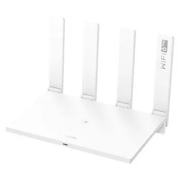 Wi-Fi роутер Huawei AX3 QUAD-CORE, 802.11a/b/g/n/ac/ad/ax, 2.4 / 5 ГГц, до 2.4 Гбит/с, LAN 3x1 Гбит/с, WAN 1x1 Гбит/с, внешних антенн: 4 (WS7200)