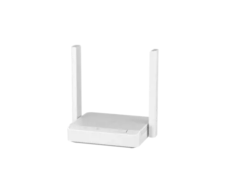 Wi-Fi роутер Keenetic Starter, 802.11a/b/g/n, 2.4 ГГц, до 300 Мбит/с, LAN 2x100 Мбит/с, WAN 1x100 Мбит/с, внешних антенн: 2 (KN-1121)