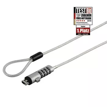 Замок для ноутбука Hama H-54117, серебристый (00054117)