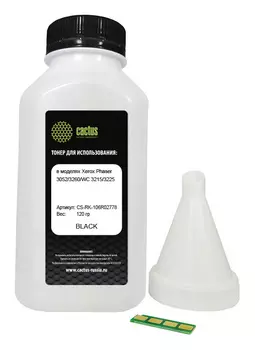 Заправочный набор лазерный Cactus CS-RK-106R02778, 120 г, черный для Xerox Phaser 3052/3052NI/3260/3260NI, WorkCentre 3215/3215DN/3215NI/3255/3255DNI (106R02778) совместимый, с чипом