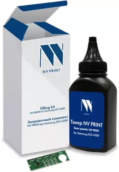 Заправочный набор лазерный NV Print NV- ZKSCX-4200, 80 г/3000 страниц, черный для Samsung (SCX-4200) совместимый, с чипом