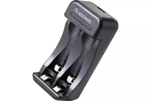 Зарядное устройство для аккумуляторов Космос, 2xNi-Cd; Ni-Mh размерами AA и AAA, черный (KOC901USB)