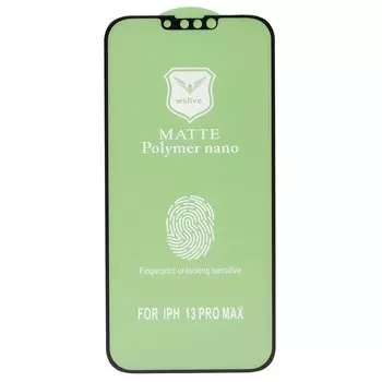 Защитная пленка Rori Polymer для экрана смартфона Apple iPhone 13 Pro Max, FullScreen, поверхность матовая, черная рамка (133292)
