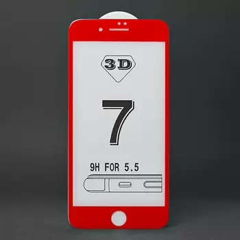 Защитное стекло 3D Activ для смартфона Apple iPhone 7 Plus, с красной рамкой (69759)