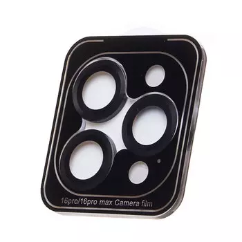 Защитное стекло Activ CG02 для камеры смартфона Apple iPhone 16 Pro Max, FullScreen, поверхность глянцевая, черная рамка, плоское (234595)