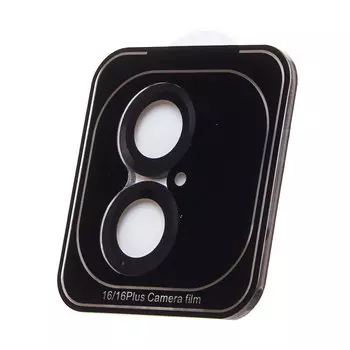 Защитное стекло Activ CG02 для камеры смартфона Apple iPhone 16 Plus, FullScreen, поверхность глянцевая, черная рамка, плоское (234589)