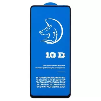 Защитное стекло Activ Clean Line 3D для экрана смартфона Tecno Spark 10 Pro, FullScreen, поверхность глянцевая, черная рамка, 3D (224829)